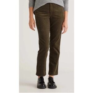 Quince Organic Stretch Corduroy Straight Leg Pants Seaweed